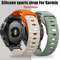 22mm 26mm Silicone Strap For Garmin Fenix 5 5X Plus 3 3HR/Epix 7X Solar/6X 6Pro Forerunner 935 945 Quick Release Smartwatch Band