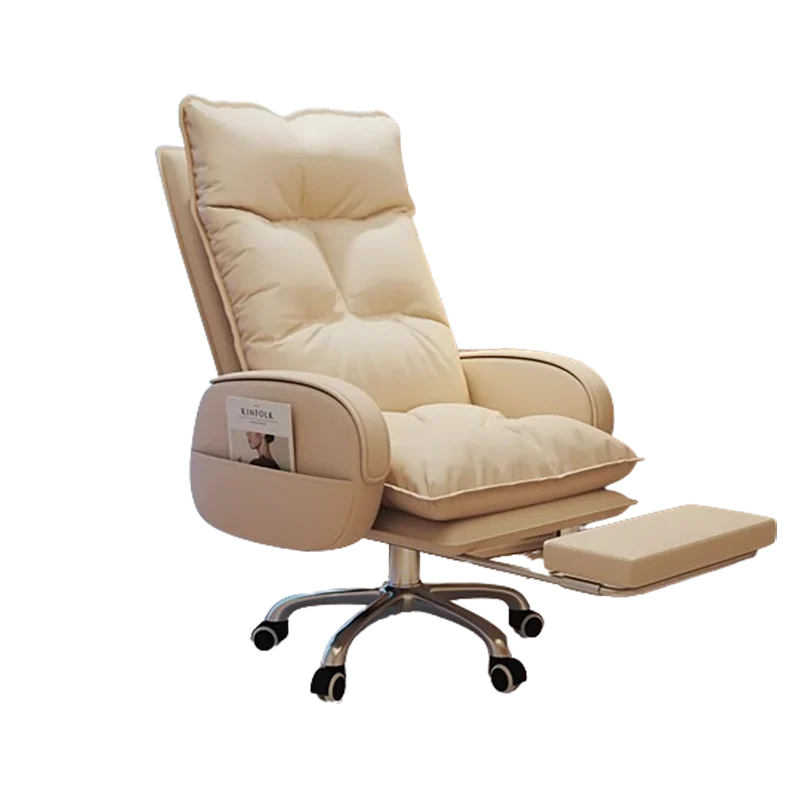 

Leather Cream gaming chairs Lazy Luxury Swivel Relaxing Chair Nordic Design Reclining Rocking Chair Furniture Living Room