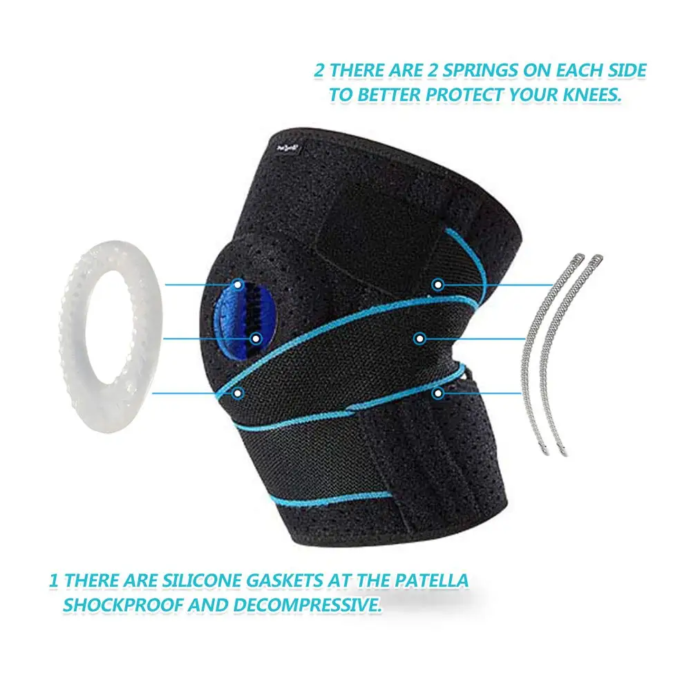 1Pcs Knee Braces for Knee Pain with Side Stabilizers for Man Women,Non Slip Adjustable Knee Support,for Joint Pain Relief,LCL