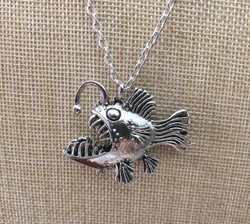 Angler Goosefish Necklace Punk Ocean Shine Hunter Gothic Punk Fish Pendant Scary Lantern of Deep Gothic Jewelry