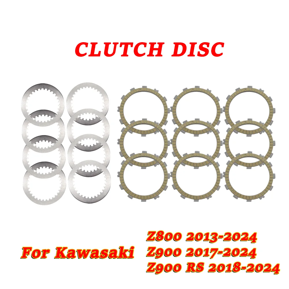 

For Kawasaki Z800 Z900 Z900RS Z 800 900 900RS 2013-2024 Motorcycle Accessories Clutch Friction Steel Plate Paper Base Metal Kit