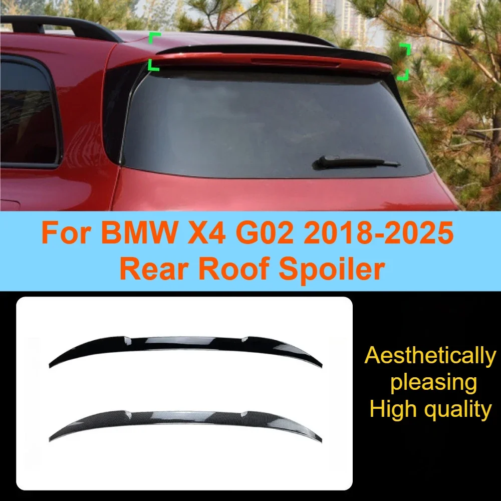 

For BMW X4 G02 2018-2025 Rear Roof Spoiler Gloss Black Trunk Lip Wing M Sport Style Easy Install Car Exterior Modification kit