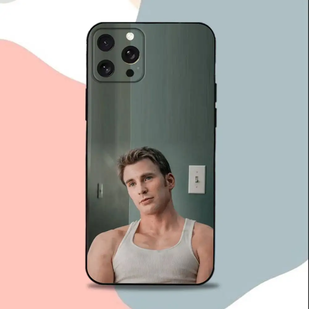 Coque de téléphone C-Christopher R-Robert Evans, étui noir en Silicone souple pour iPhone 15,13,16,12,11,17,14,Plus,Pro,Max,XS,XR,X,SE,Mini