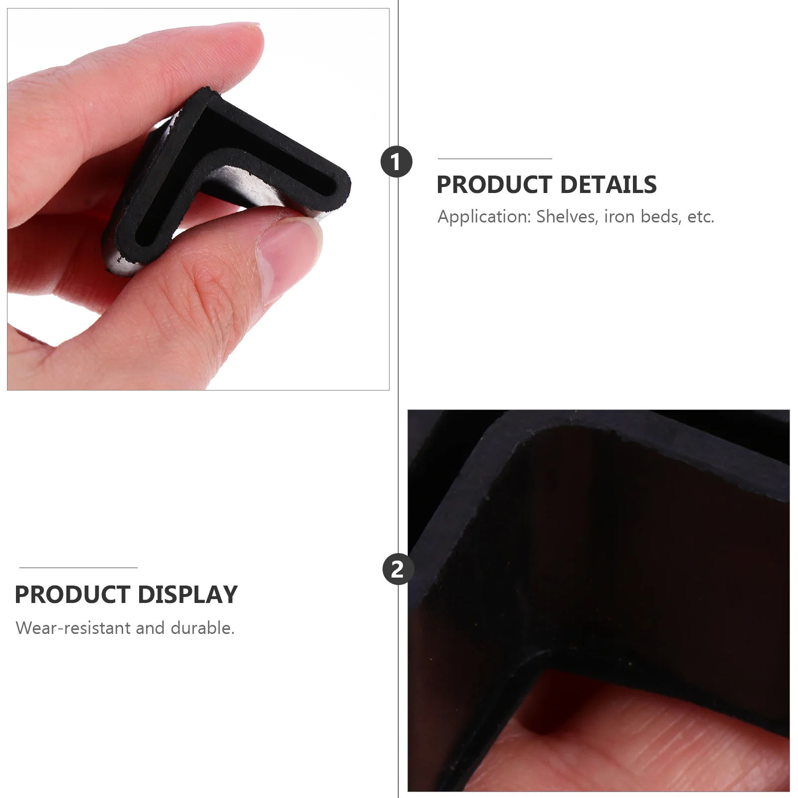 

30Pcs L Shaped Rubber Furniture Angle Pads Bed Steel Frame Protector Non Slip Floor Cover Durable Natural Rubber Anti Skid