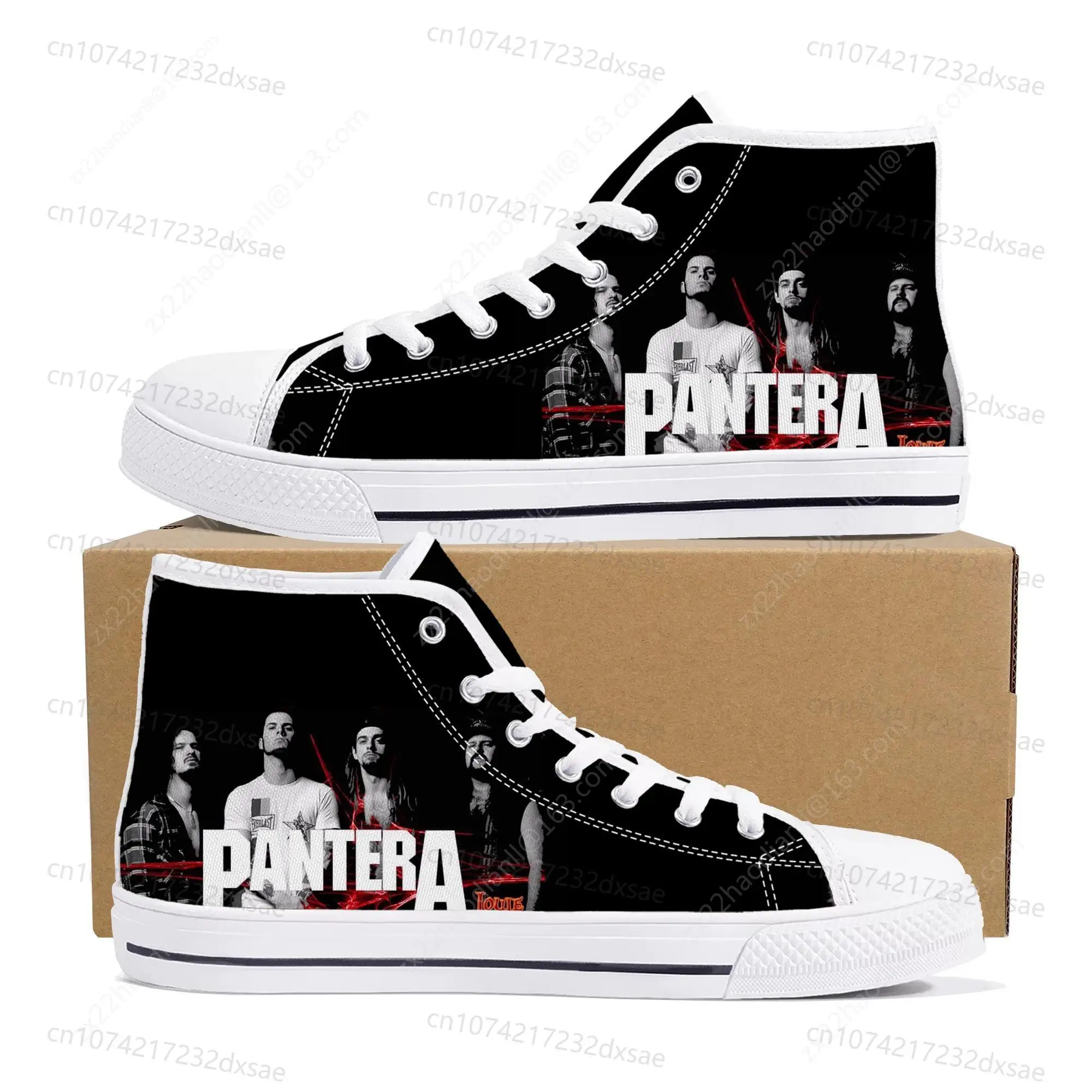 Pantera Metal Band Pop High Top High Quality Sneakers Men Women Teenager Canvas Sneaker Casual Couple Shoes Custom Shoes