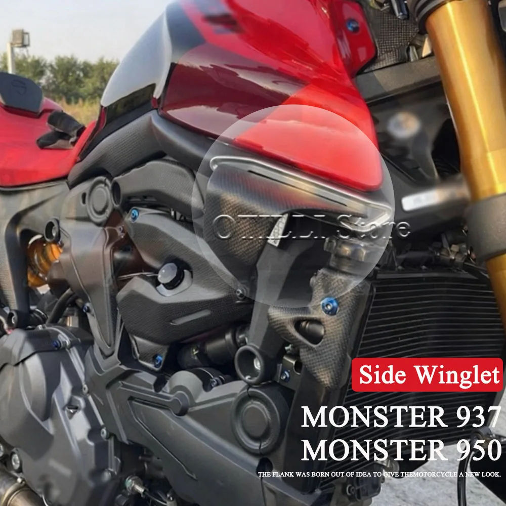 

Motorcycle Carbon fiber Winglet Aerodynamic Spoile Side Wing Kit For Ducati MONSTER 937 Plus SP Monster 950 2021 2022 2023