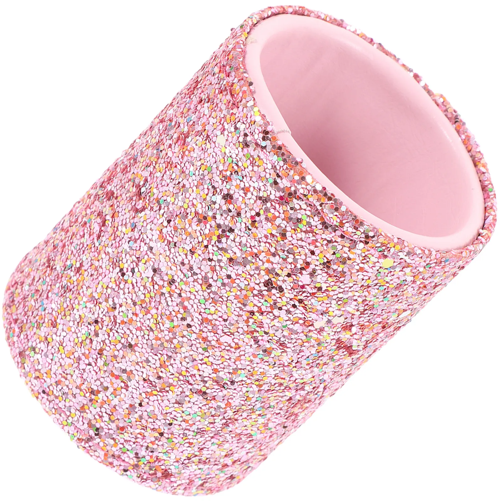 Estojo Organizador Portátil Pequeno para Pincéis de Maquiagem com Glitter, Compacto e Decorativo para Penteadeira