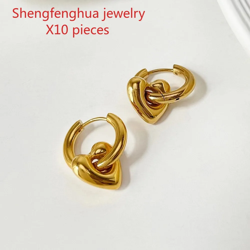 

Free shipping 10pcs Free shipping e-commerce has the same titanium steel earrings for women, plus pendant earrings, stai