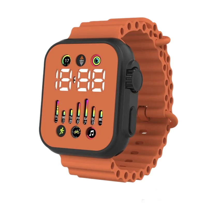 ساعة رياضية LED جديدة للرجال والنساء مع عرض أسبوعي، ساعة إلكترونية بسيطة للزوجين في المدارس المتوسطة والطلاب الابتدائيين