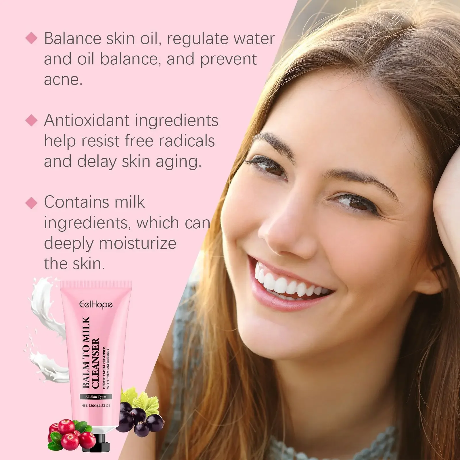 Oil Control & Pore Minimizing Facial Cleanser - Deeply Moisturize, Anti-Acne & Blackhead Removal, Exfoliating Face Wash