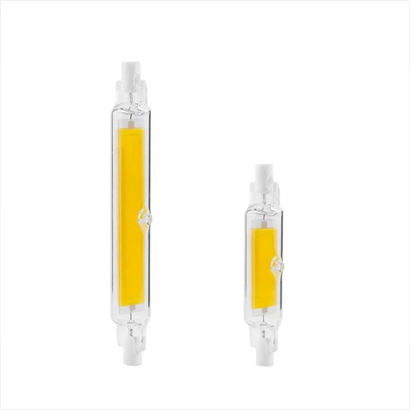 Ampoule LED COB R7S à intensité variable, 78mm, 118mm, 15W, 30W, 50W, Tube en verre céramique, Remplacement de budgétaire halogène