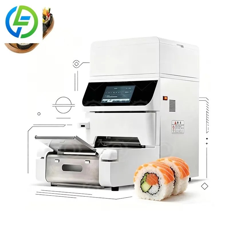 Commercial Electric Round Sushi Roll Machine, Automatic Rolling, Food Grade, Labor-Saving, Easy to Clean for Sushi Shop