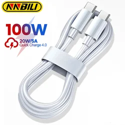 NNBILI PD 100W USB C to USB type-C Cable Fast Charge Data Cable For Huawei P30 Samsung Xiaomi Phone Data Line Quick Charge