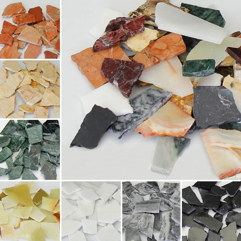 DIY stone fragment marble special-shaped fragment granite jade mosaic irregular manual material color mixing  mosaic tiles