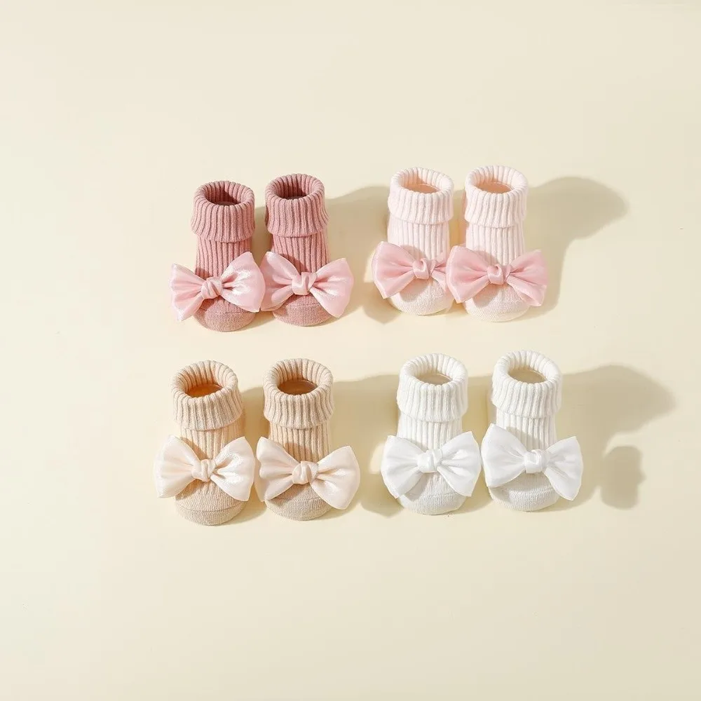 1 Paie Soft Cotton Blend Floor Sock Anti-Slip Sole Stretch Cuff Toddler Walking Sock Breathable Fabric Ribbed Knit