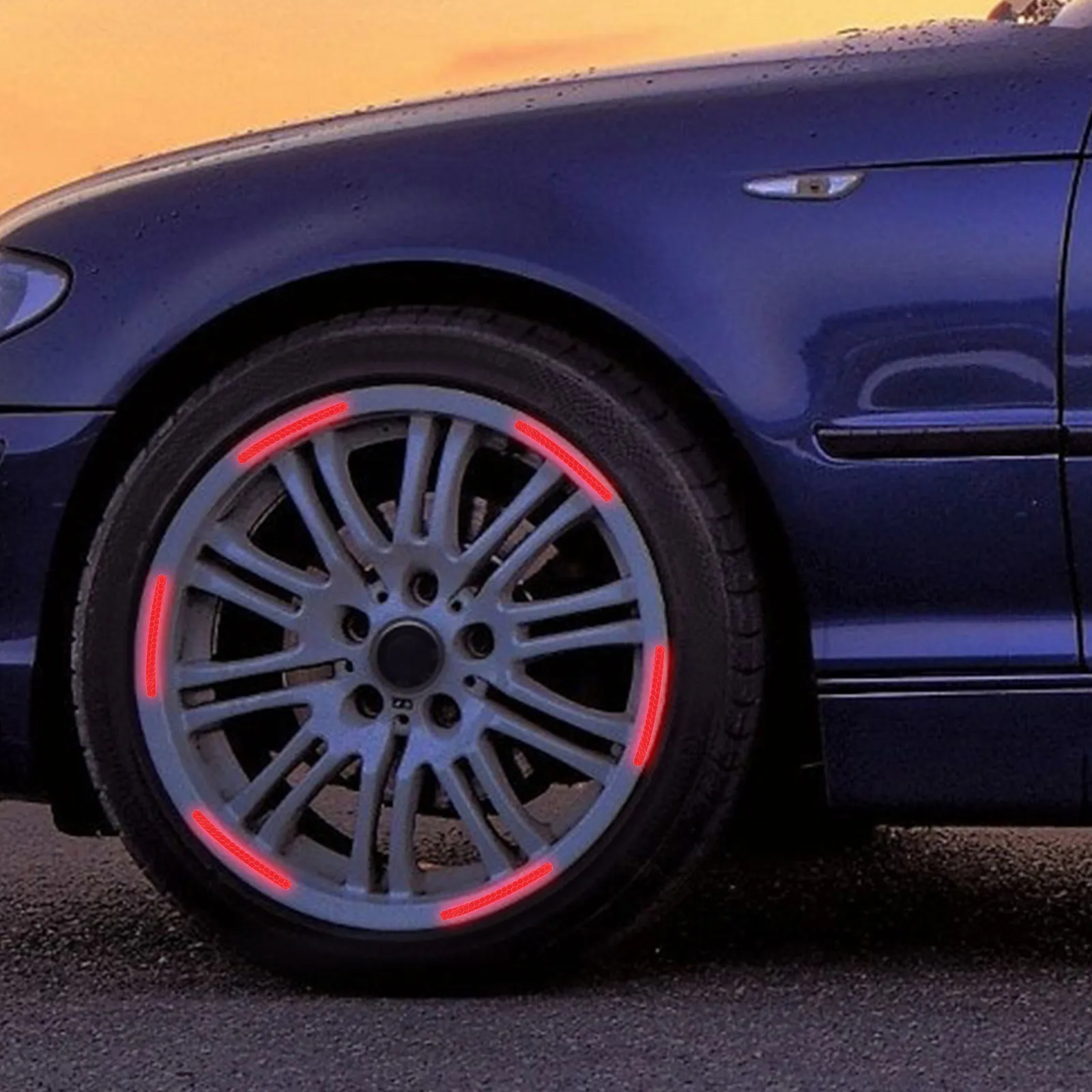 

100pcs Car Wheel Reflective Stickers Tires Decor Tire Strips Rim Tape Night Safety Electric Motorcycle Decoration