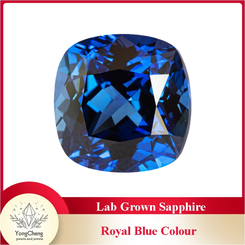 Lab Grown Sapphire Royal Blue Colour Square Cushion VVS1 Charms Beads Diy Jewelry Making Materials Selectable AGL Certificate