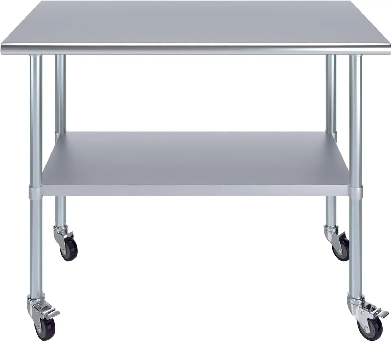 Mesa de acero inoxidable de 48 "de largo x 24" de profundidad con ruedas