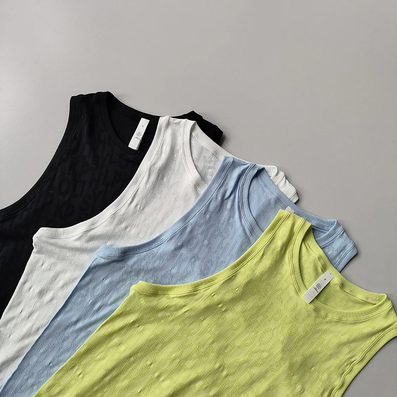 Blus Olahraga Pilates Tanpa Lengan Baru untuk Wanita Rompi Tipis Musim Panas Wanita Kaus Yoga Tanpa Lengan Cepat Kering Setelan Longgar Atasan