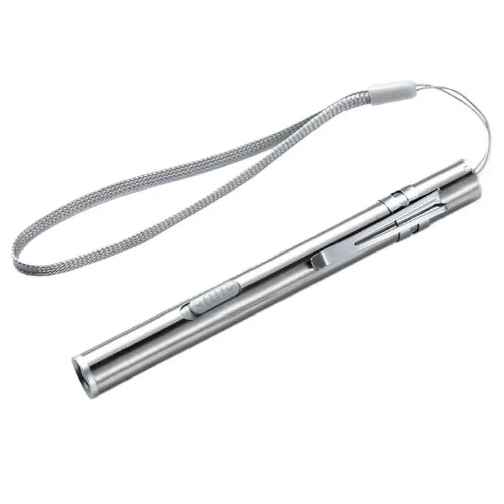 Stainless Steel Doctors Pen Light Yellow/ White Light Portable Nurse Pocket Flashlight Energy-saving Water-proof LED Mini Torch