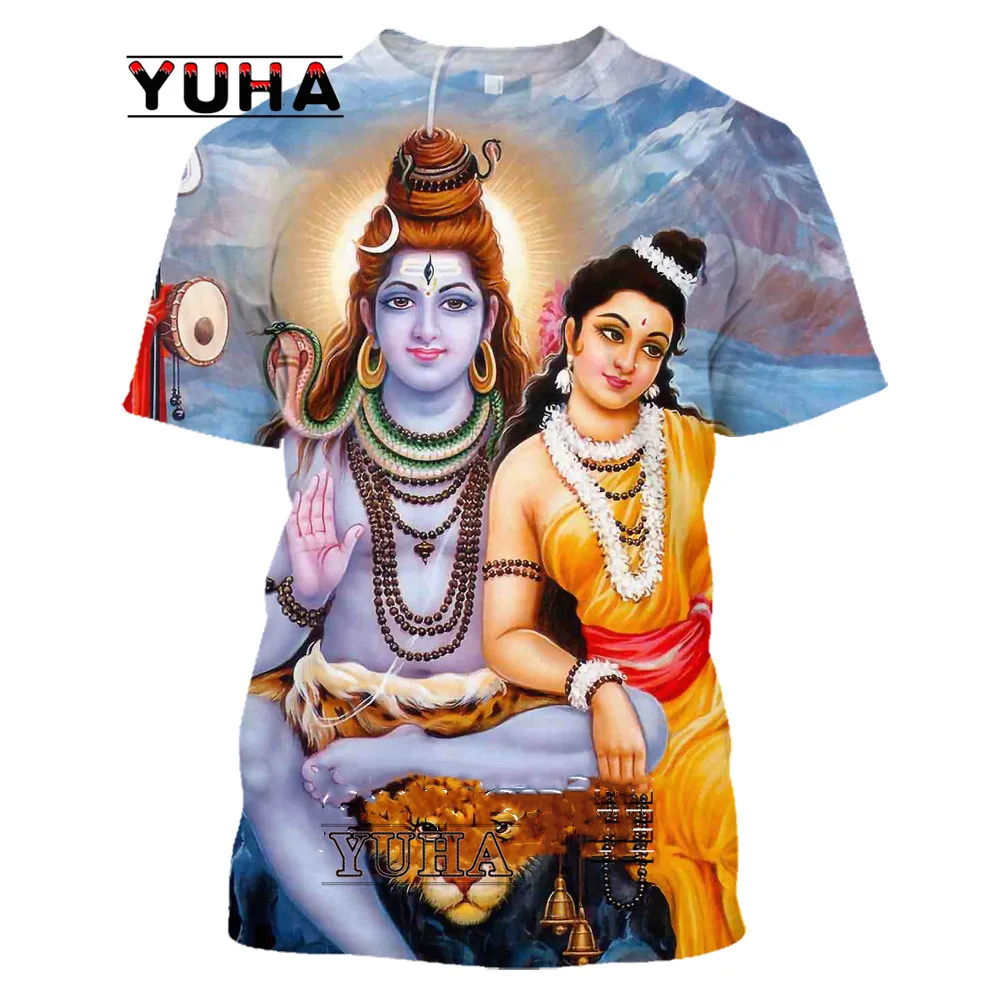 India God Of Destruction Shiva Lord T Shirt 3D Print Unisex Top Summer Men\'s Women  Hip Hop Harajuku Streetwear Tee