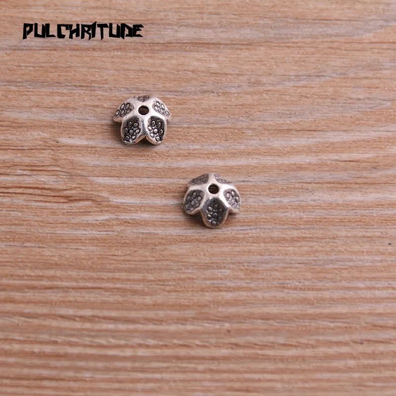 60pcs 5*9*9mm Two Color Bead Caps Charm Hollow Lotus Pendants Jewelry Accessories DIY Receptacle Charms