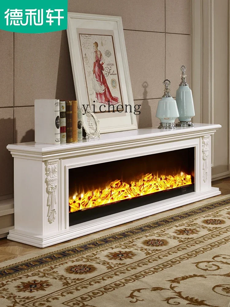 Tqh Electric Fireplace Curio Cabinet Simple Fireplace Mantel Custom Solid Wood Fireplace TV Cabinet