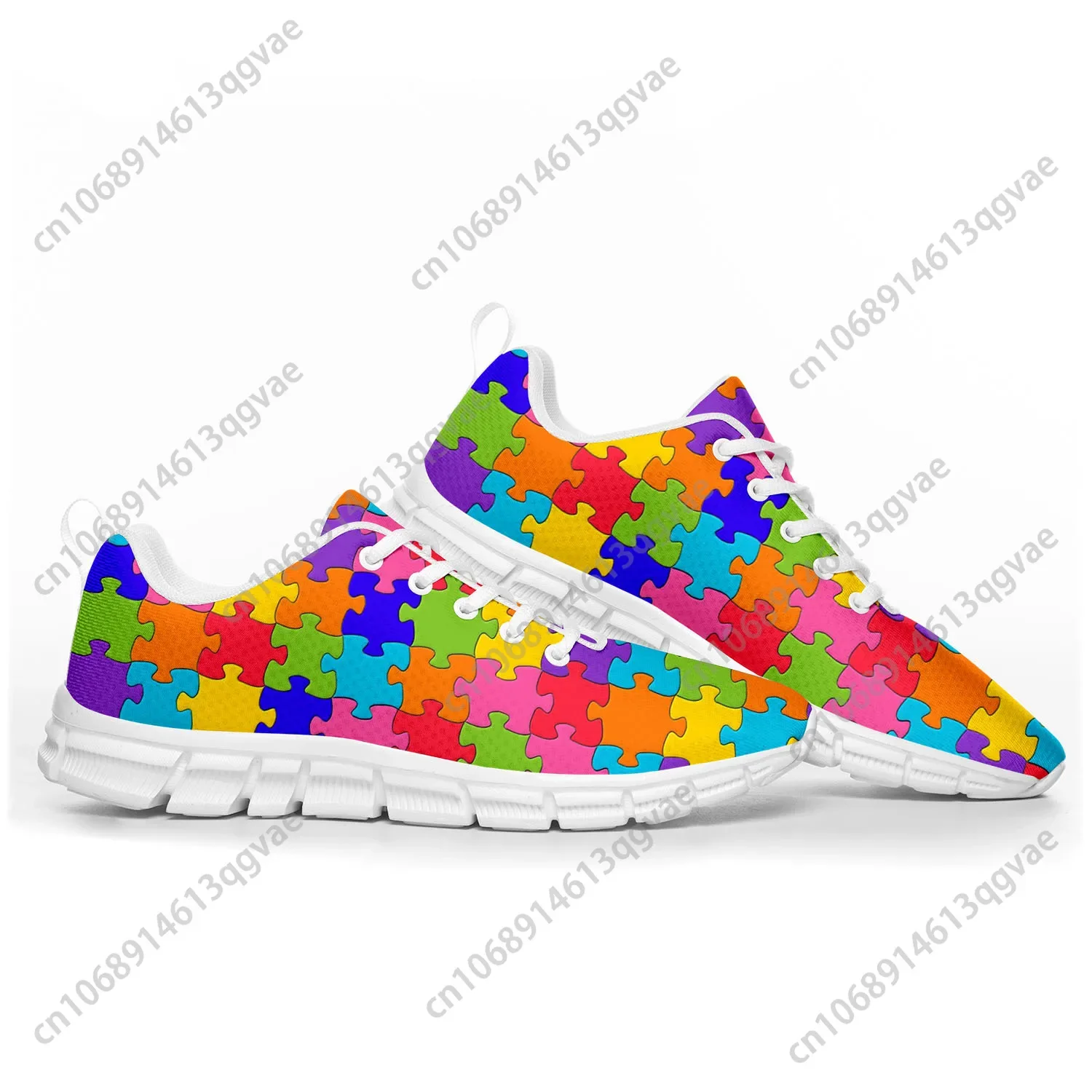 Puzzle Printing Hot Pop Sports Shoes Mens Womens Teenager Kids Children Sneakers Casual Custom High Quality Couple Shoes White