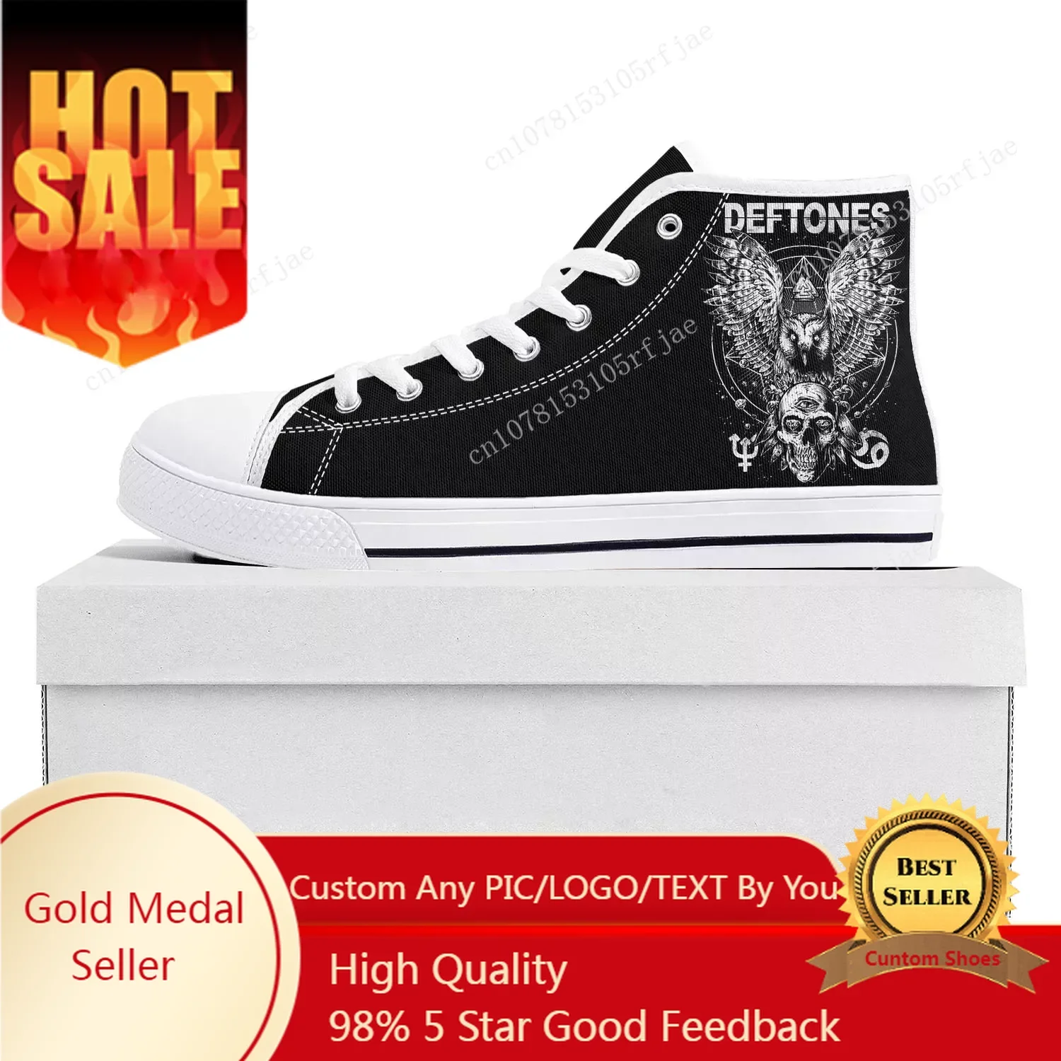 

Deftones Metal Rock Band High Top Good Quality Sneakers Mens Womens Teenager owl Custom Canvas Sneaker Casual Couple Shoes