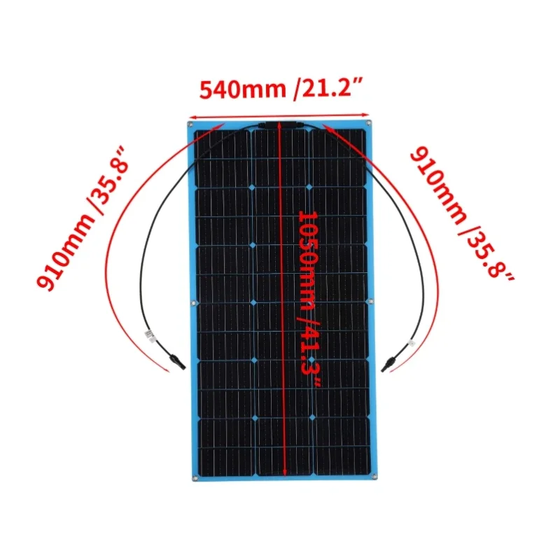 Flexible Solar Panel Kit Complete 220W 110W 18V Battery Charger System for Home Camper Car Boat RV Travel Camping