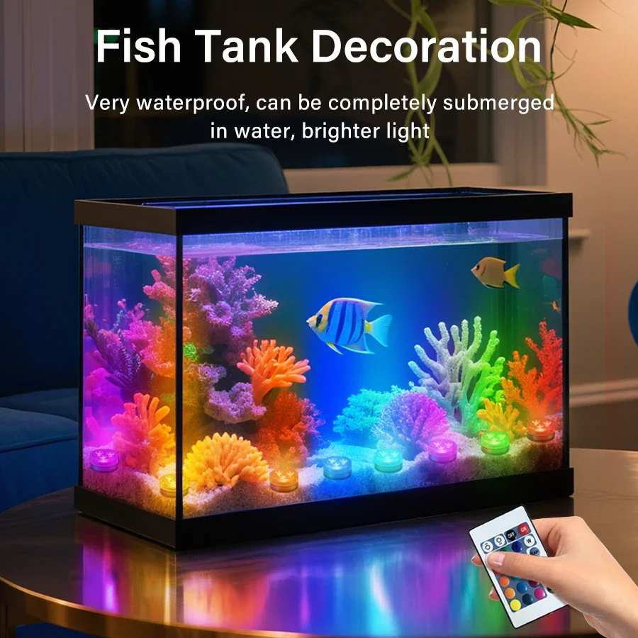 RGB LED Atmosphere Light 16 Colors Remote Control Cup Bottles Lamp Luminous props for Swimming Pool Fish Tank Vase Party Decor