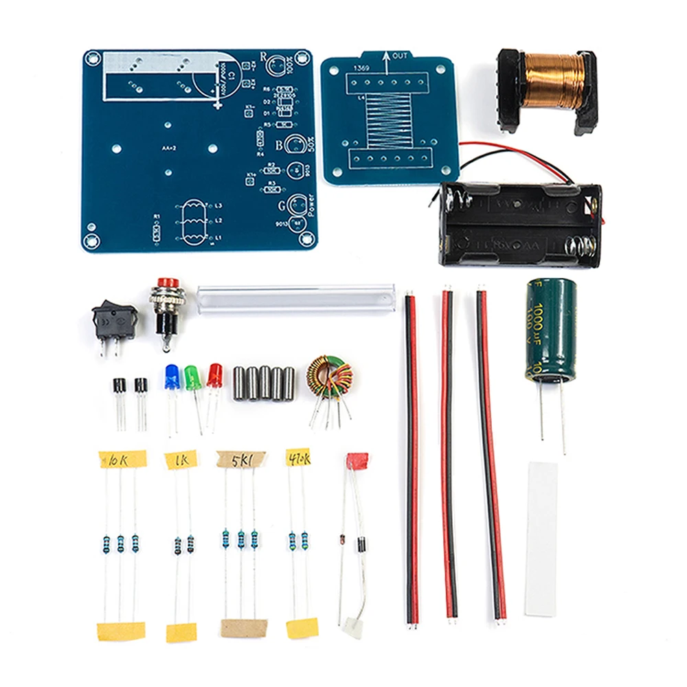 HU-064 High Voltage Electromagnetic Gun DIY Kit Coil Booster Module Welding exercise Circuit Making Acrylic Case without Battery