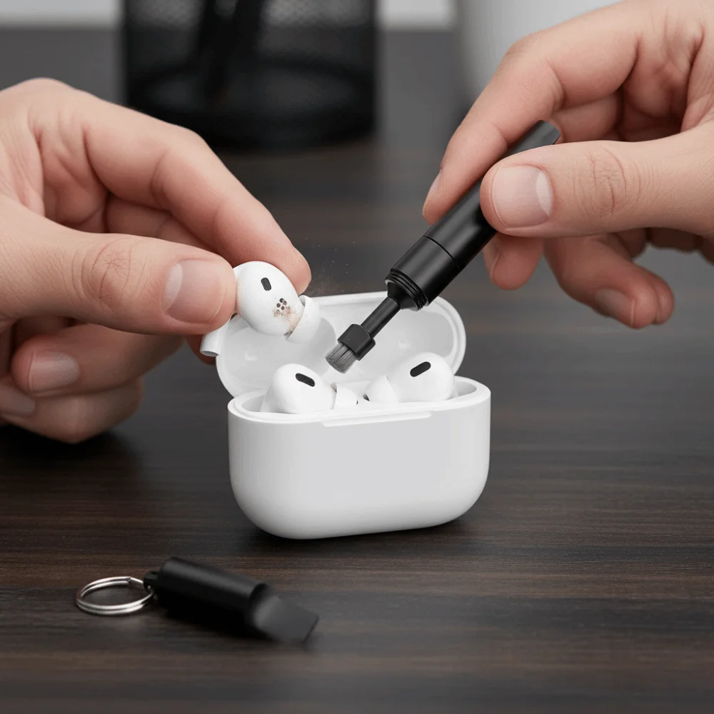Multitool Portable Multifunction Tool Versatile Implement Eject Pin 3-in-1 Keychain Tool Cleaning Brush Headset Cleaning Brush