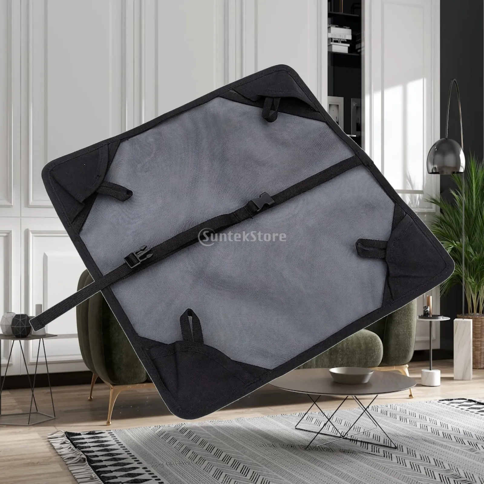 Foldable Nylon Ground Mat Portable Chair Leg Ground Mat Compact Long-Lasting for Outdoor Travel, Beach Trips