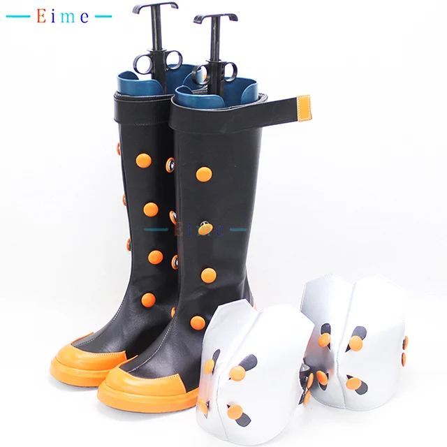 Bakugou Katsuki Cosplay Shoes PU Leather Shoes with Props Halloween Carnival Black Boots Custom Made Big Size