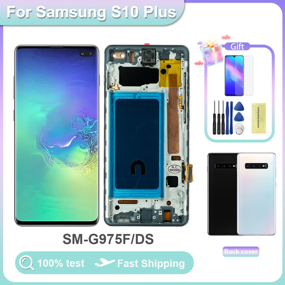 100% Tested  S10 Plus For Samsung Galaxy S10+ G975F G975U G975W G975 LCD Display Touch Screen Digitizer Assembly Replacement