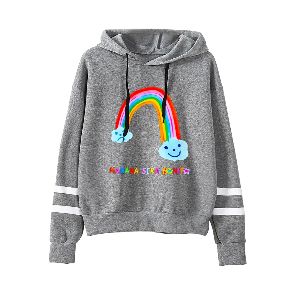 Karol G Manana Sera Bonito Sweat à capuche arc-en-ciel unisexe, sans poche, barres parallèles, manches, PVD, nouveau logo, vêtements pour hommes et femmes