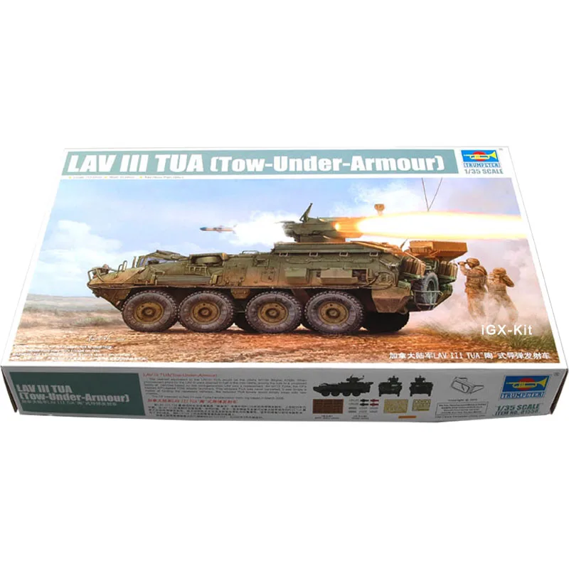 Trumpeter 01558 1/35 Canada LAV-III Tow Under Armor Vehicle TUA Military Children Toy Gift Plastic Assembly Building Model Kit