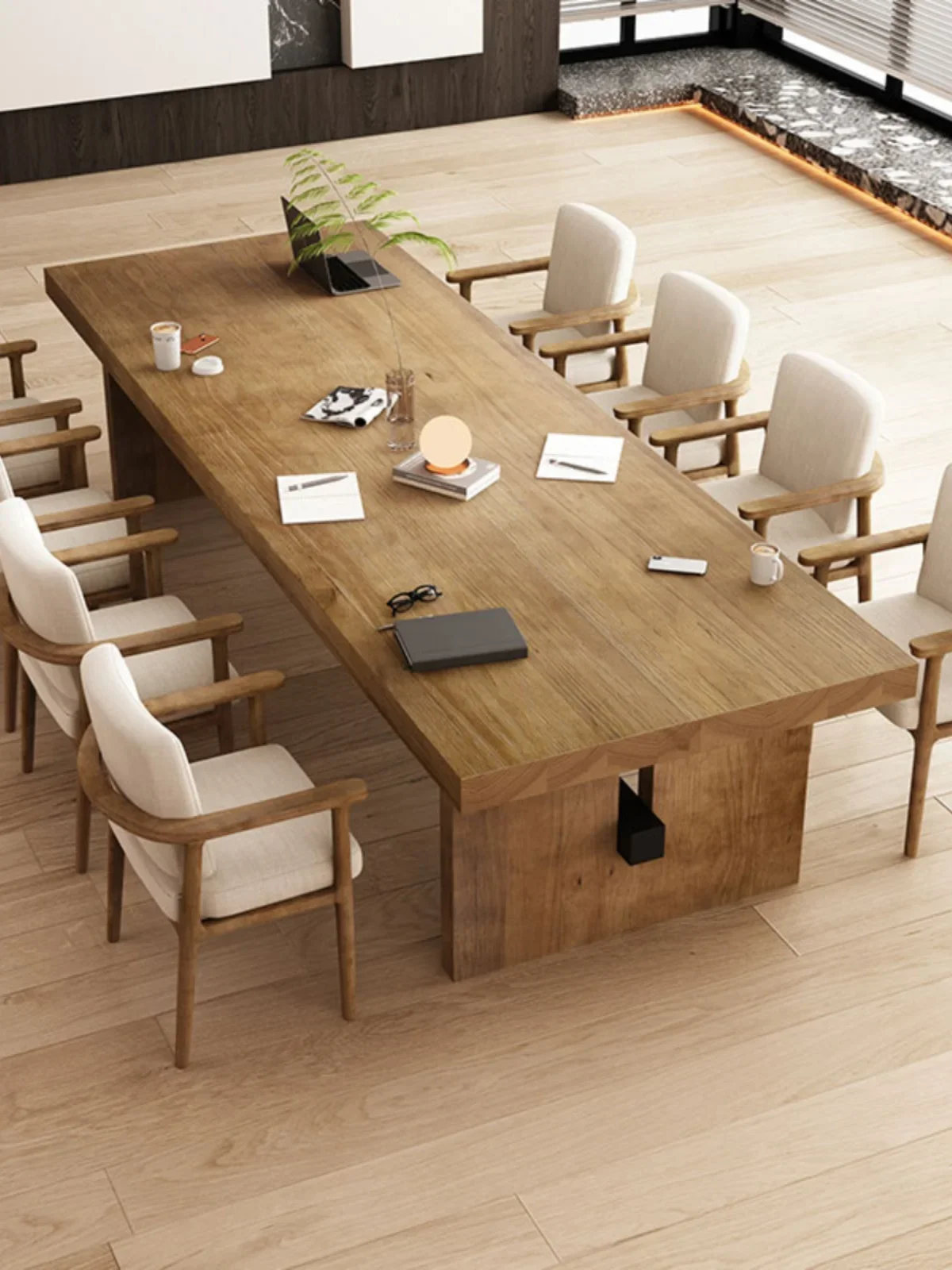 Log large board conference table large desk long negotiation table