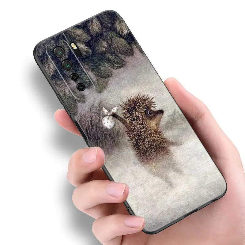 Hedgehog in the Fog Black Phone Case For Huawei Nova 5 7 10 Pro 6 9 SE Y70 Plus 4 5i 7i 8i Honor Y5P Y6P Y6S Y7A Y7P Y8P