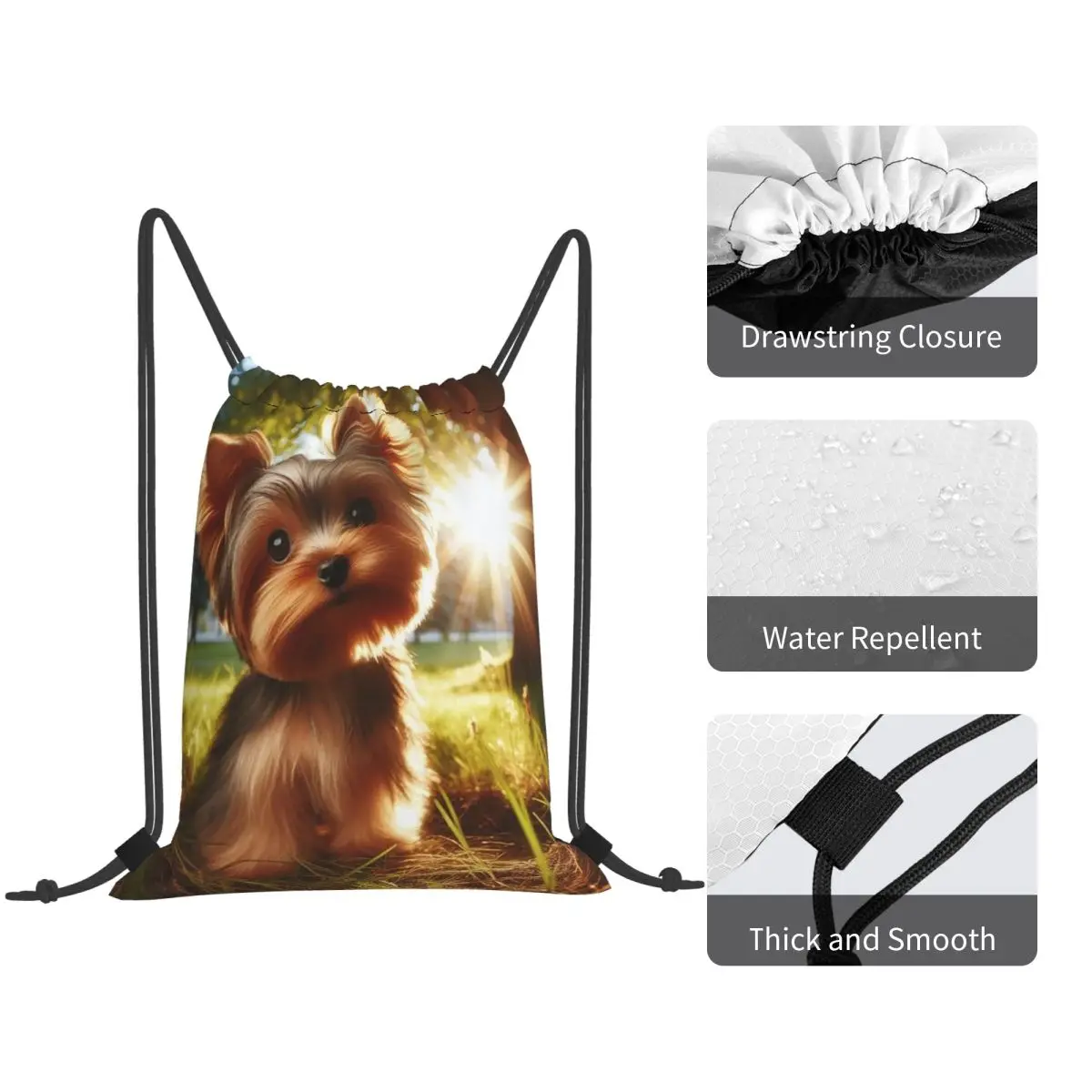 Yorkshire Terrier Dog Yorkie Lover Backpacks Multi-function Drawstring Bags Sports Bag Book Bags for Man Woman School