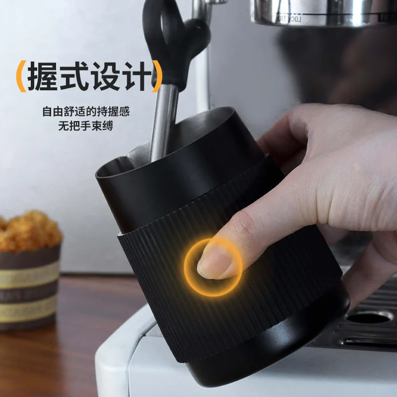 420ml Stainless Steel Milk Frothing Pitcher Slant Mouth Espresso Latte Art Cup with Scale Anti-Scald Handle