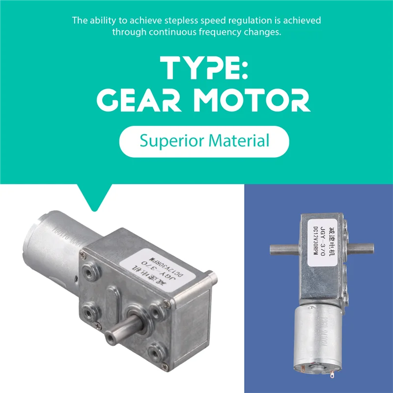 JGY370 Motor DC 12V 30RPM Mengurangi Kecepatan Motor Dengan Torsi Tinggi Turbo Worm Geared