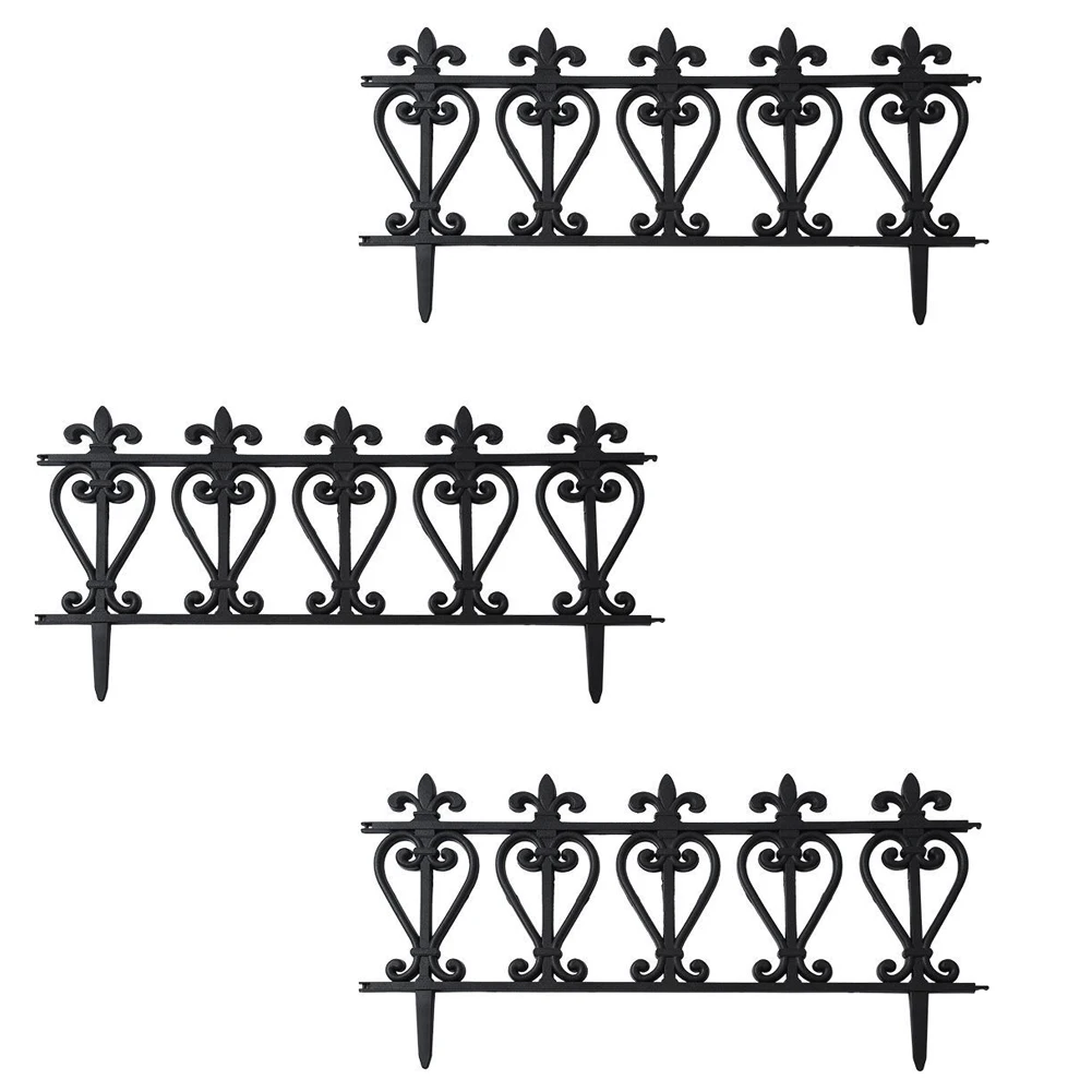 3Pcs Plastic Garden Fence Landscape Edging Garden Bed Edging Decorative Border Garden Edging Garden Edging Border