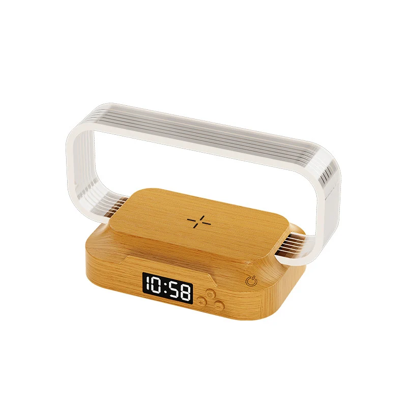 Infinite Touch Light with 15W Wireless Charging, Digital Clock, and Phone Holder - 3 Color Temperatures & Adjustable Brightness,