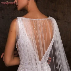 TOPQUEEN G78 Wedding Cape Veil Shoulder Cover for Wedding Dress Bolero Women Evening White Women Wedding Plus Size Wing DIY