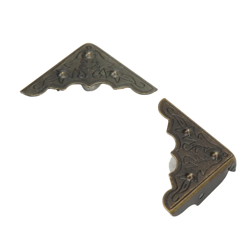 50pcs Iron Metal Corner Protector High Hardness Durable Corner Guards Retro Vintage With Screws Wooden Box Protector Jewelry Box