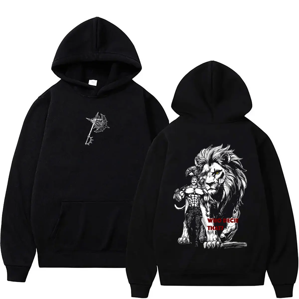 Hot Sale Anime The Seven Deadly Sins Hoodie Manga Lion's Sin of Pride Escanor Graphic Pullover Hoodies Men Fashion Streetwear