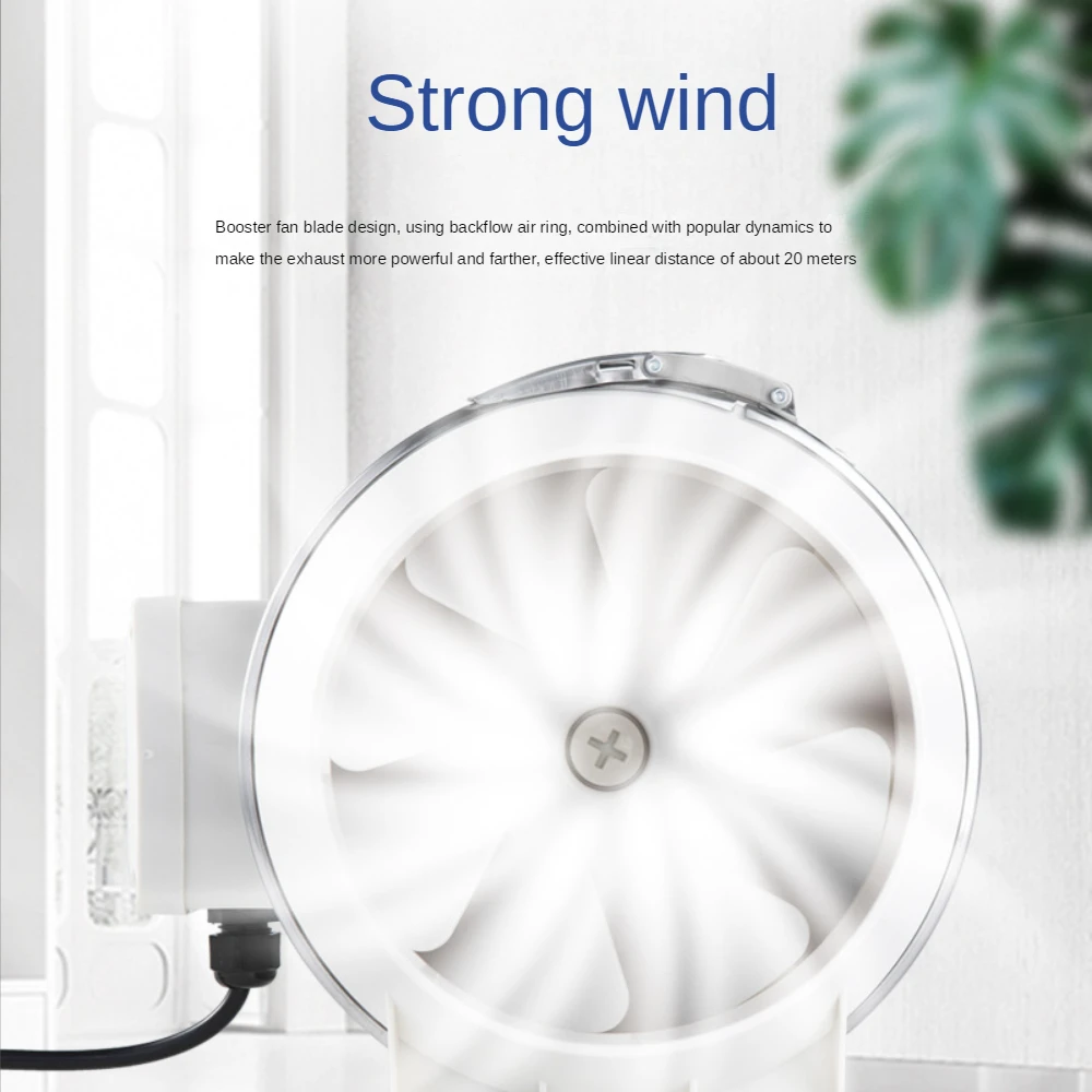Booster Fan,Duct Fan,,High Efficiency Inline Fan Mixed Flow Ventilation System Exhaust Air Fan for Bathroom, Kitchen, Grow Tent