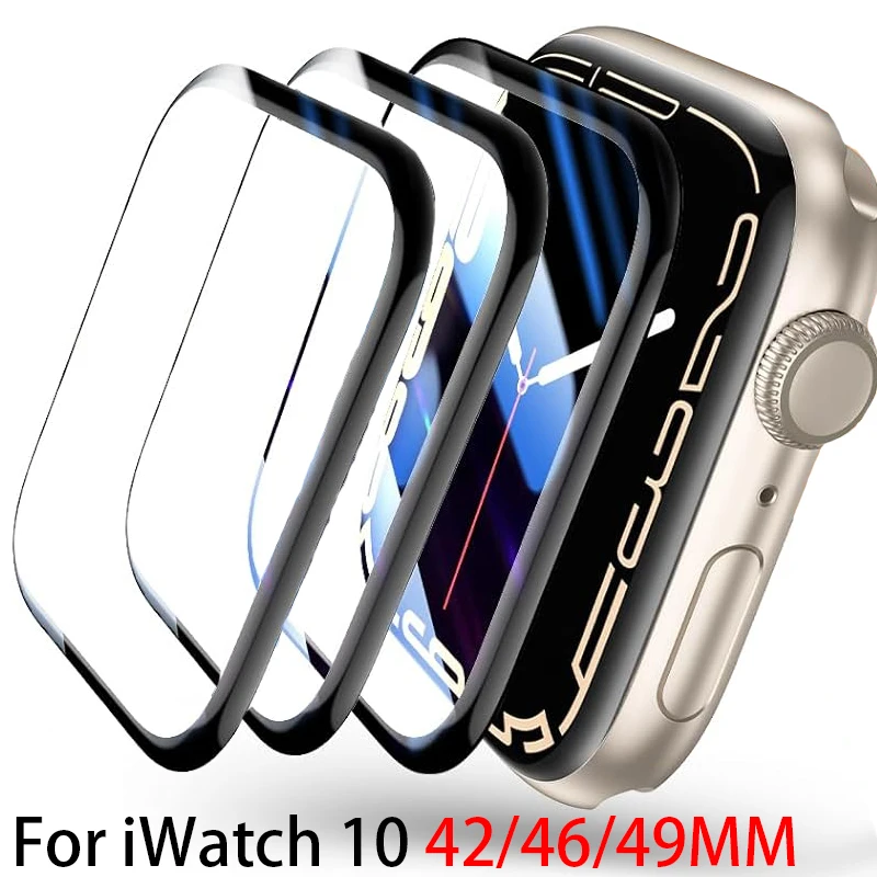 

Полноэкранная Защитная пленка для iWatch Series 10 42 мм 46 мм 49 мм, мягкие пленки с мягкими краями против царапин для iWatch 10, аксессуары